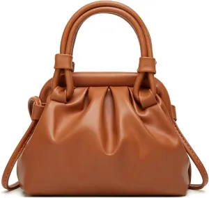 Cloud-shaped Shoulder Bag For Women Fold Portable Soft PU Leather Simple One Shoulder Oblique Span Bags