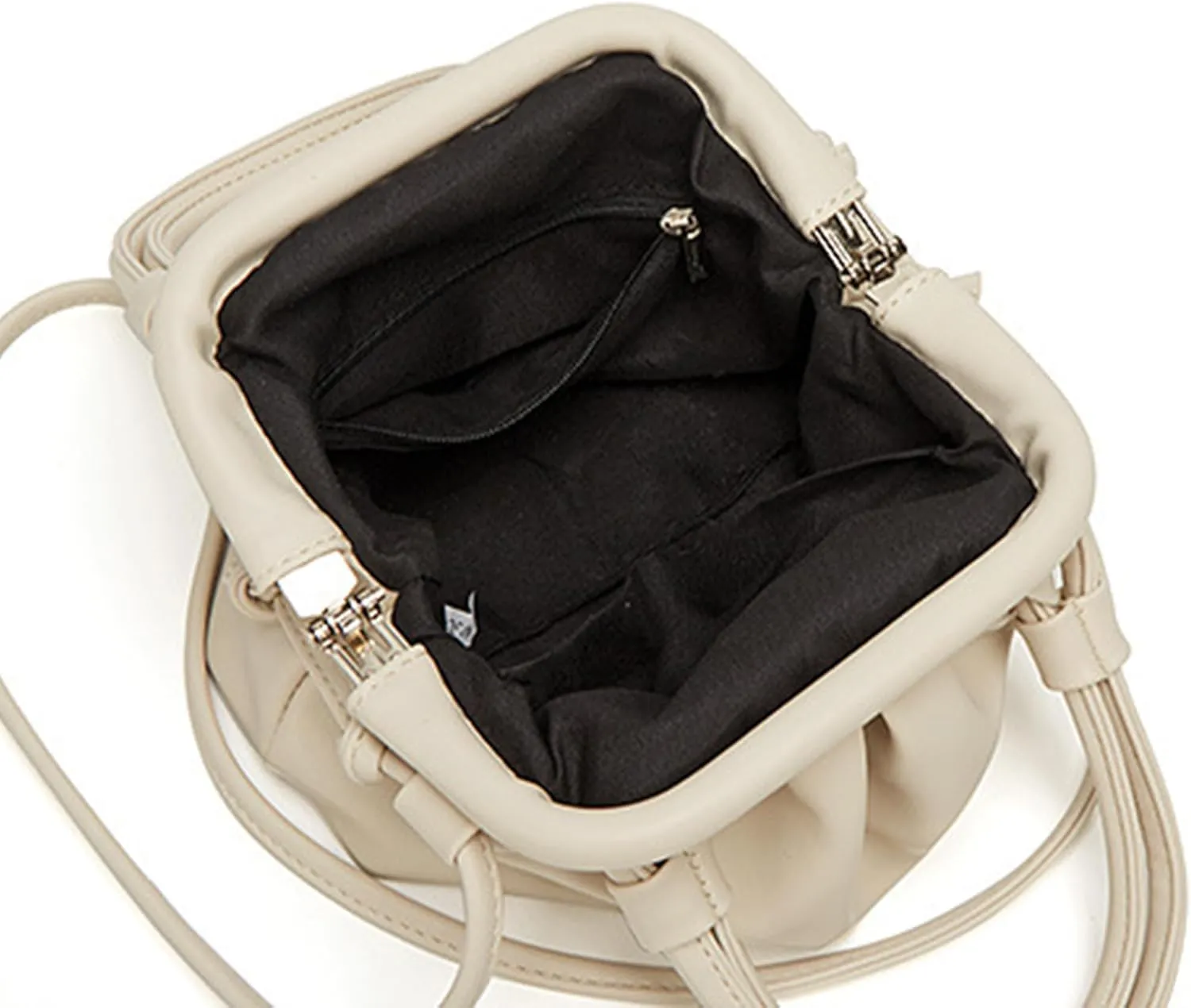 Cloud-shaped Shoulder Bag For Women Fold Portable Soft PU Leather Simple One Shoulder Oblique Span Bags
