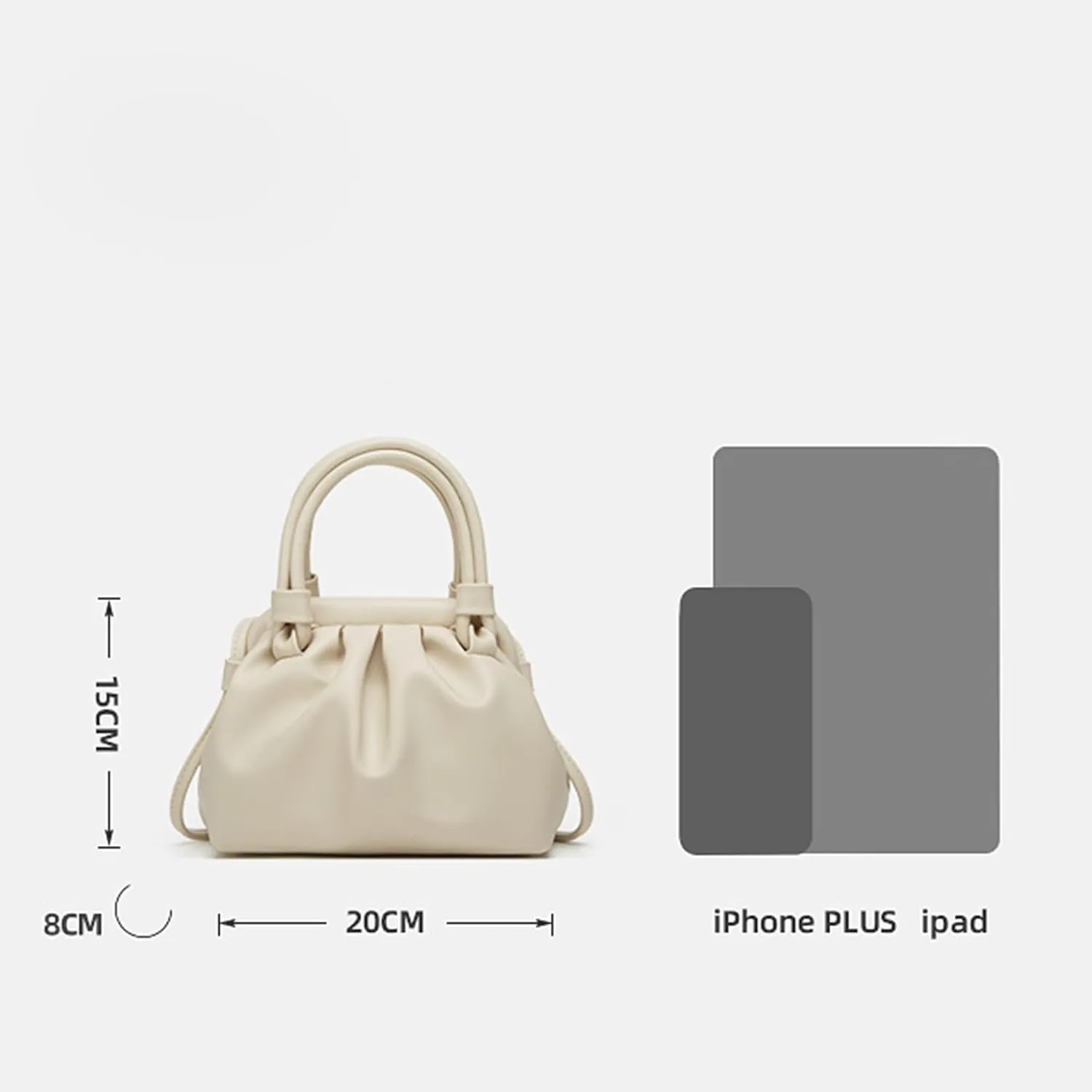 Cloud-shaped Shoulder Bag For Women Fold Portable Soft PU Leather Simple One Shoulder Oblique Span Bags