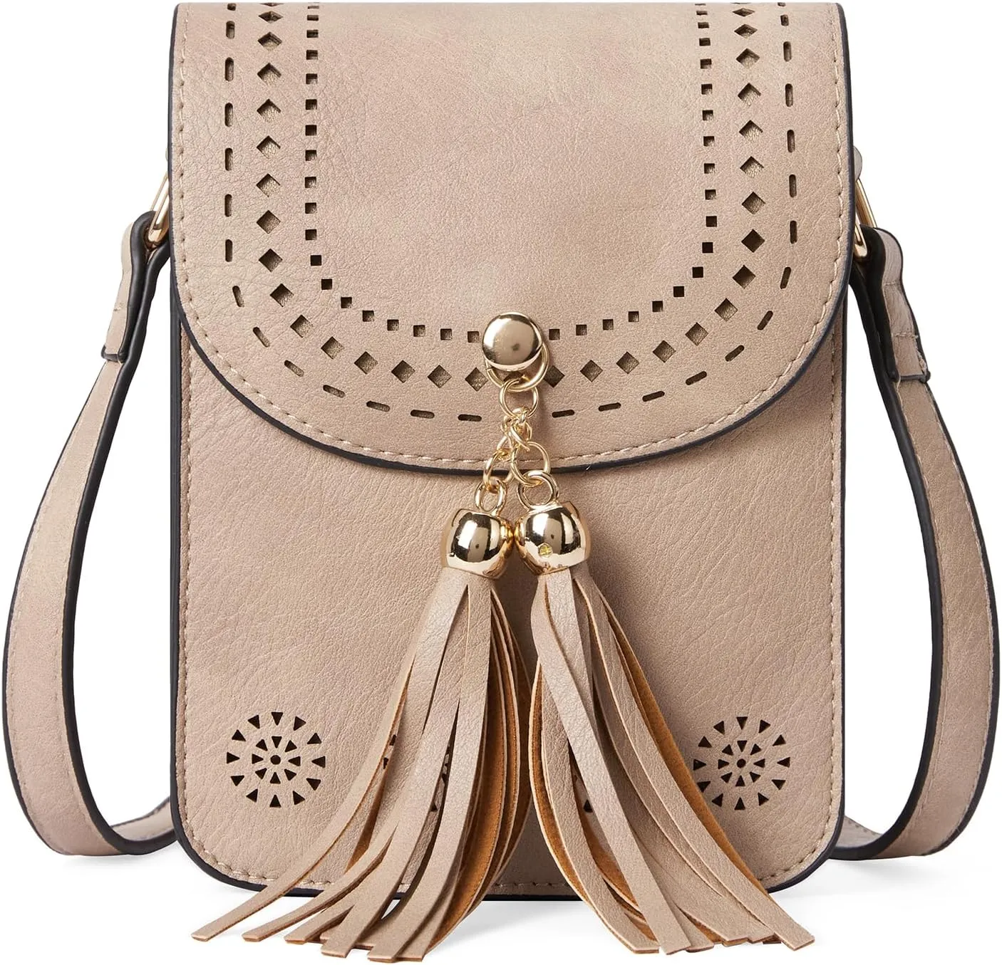 CLUCI Small Crossbody Bags for Women PU Leather Cell Phone Purse Wallet with Adjustable Guitar Strap