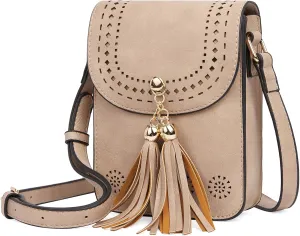 CLUCI Small Crossbody Bags for Women PU Leather Cell Phone Purse Wallet with Adjustable Guitar Strap