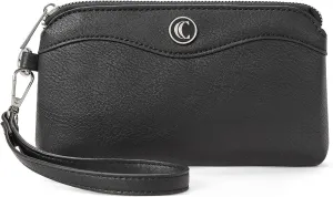 CLUCI Wristlet Wallets for Women Travel Phone Handbag Leather Clutch Purses with Card Slots