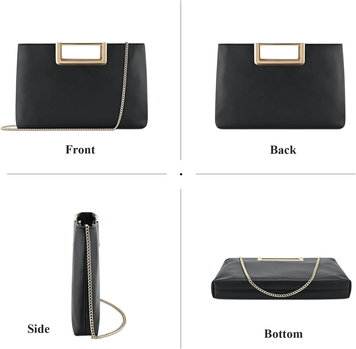 Clutch Purses for Women, Dressy Evening Crossbody Bag, Ladies Vegan Leather Wedding Party Shoulder Handbag