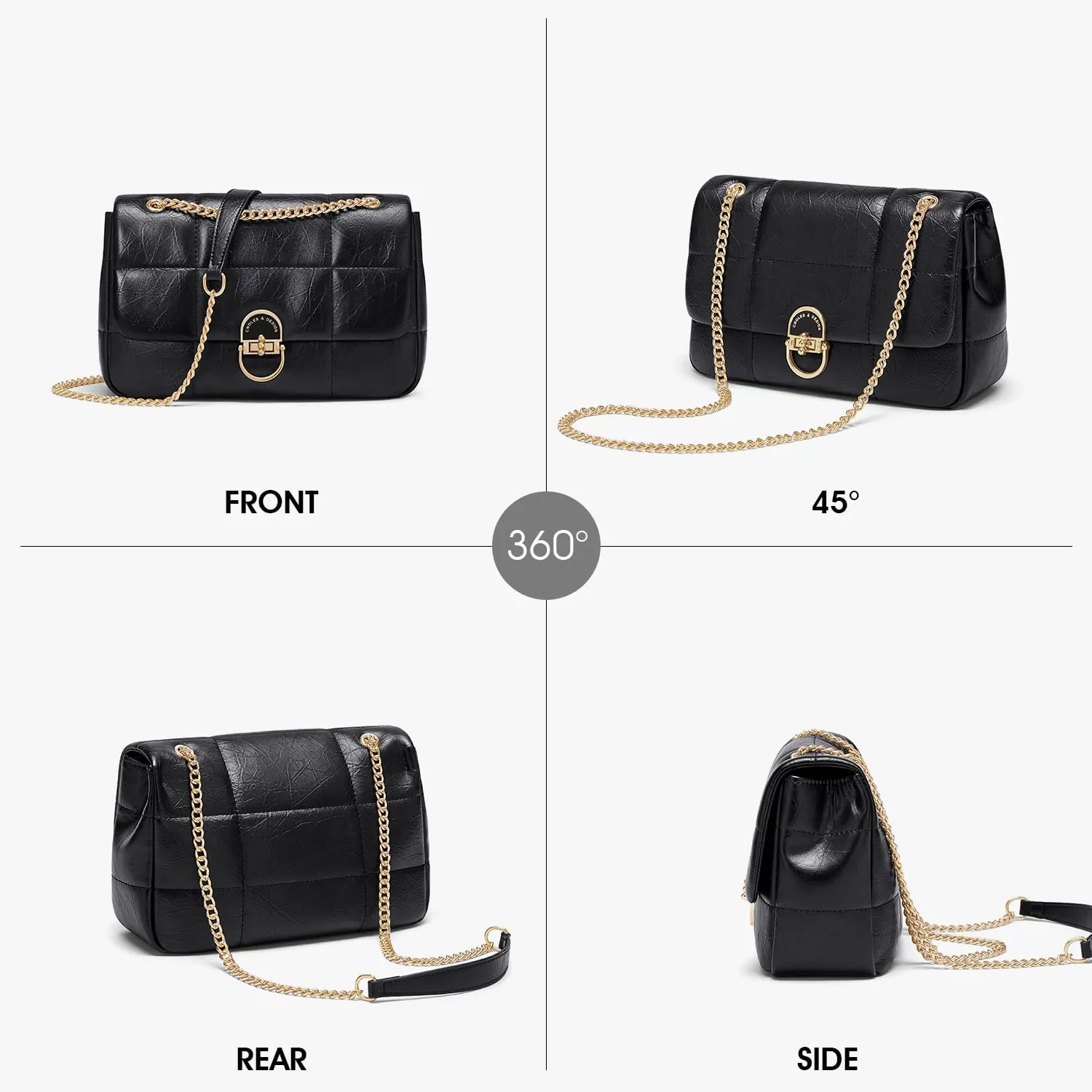 Cnoles Crossbody Bags for Women Fashion Leather Shoulder Bag with Chain Strap Trendy Clutch Purse Satchel Purse Handbag