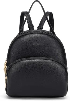 Cnoles Small Backpack Purse for Women Vegan Leather Girls Mini Travel Backpack Fashion Casual College Travel Shoulder Bag (Black)