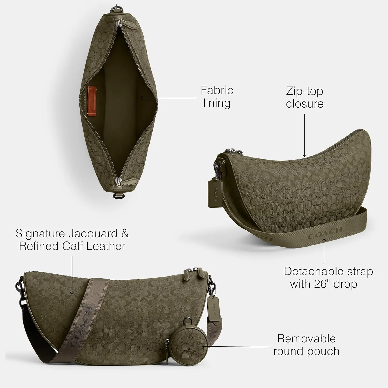 Coach Hall Soft Sling Bag 45 in Signature Jacquard