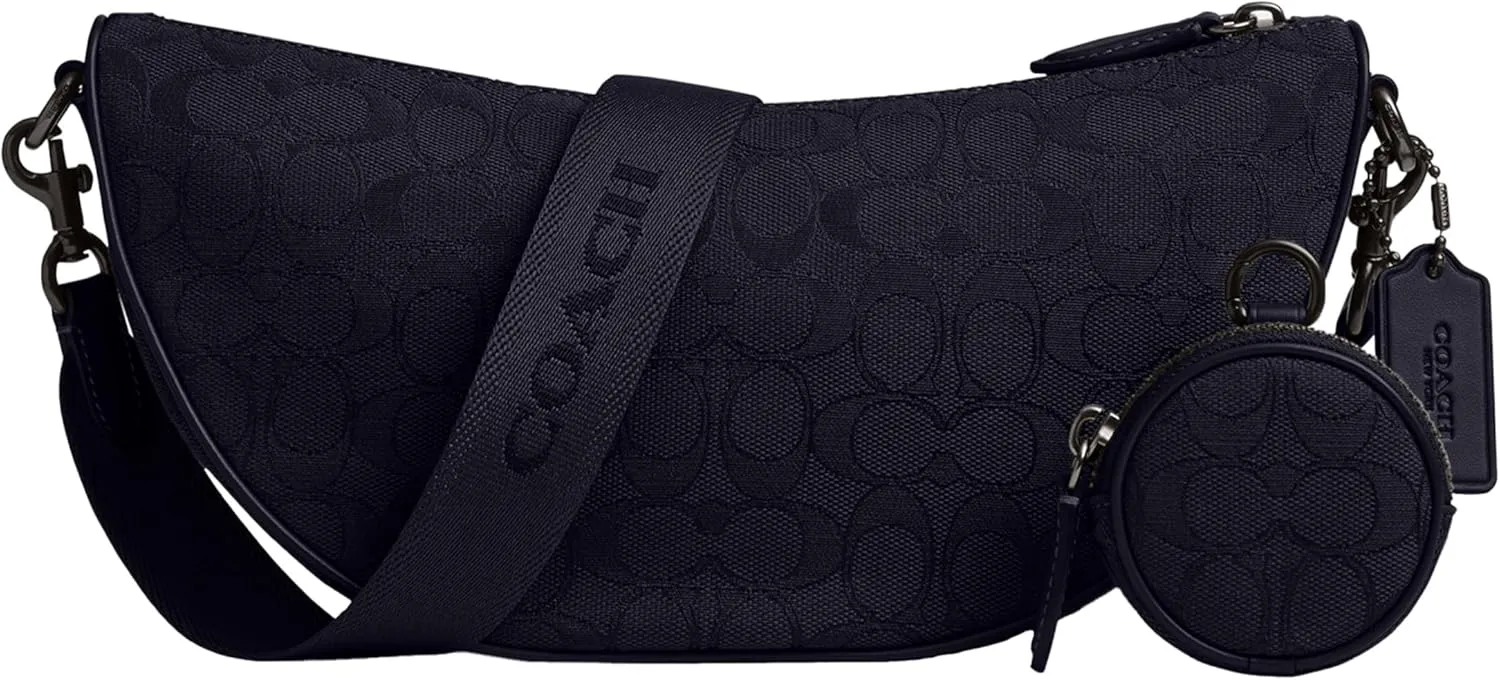 Coach Hall Soft Sling Bag in Signature Jacquard, Midnight Navy