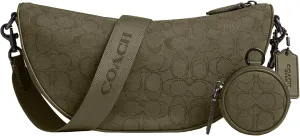 Coach Hall Soft Sling Bag in Signature Jacquard, Olive Drab