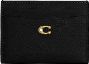 Coach Polished Pebble Leather Essential Card Case, Black