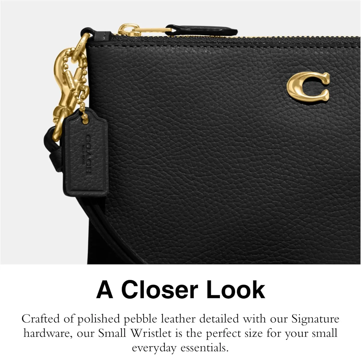 Coach Women's Polished Pebble Small Wristlet