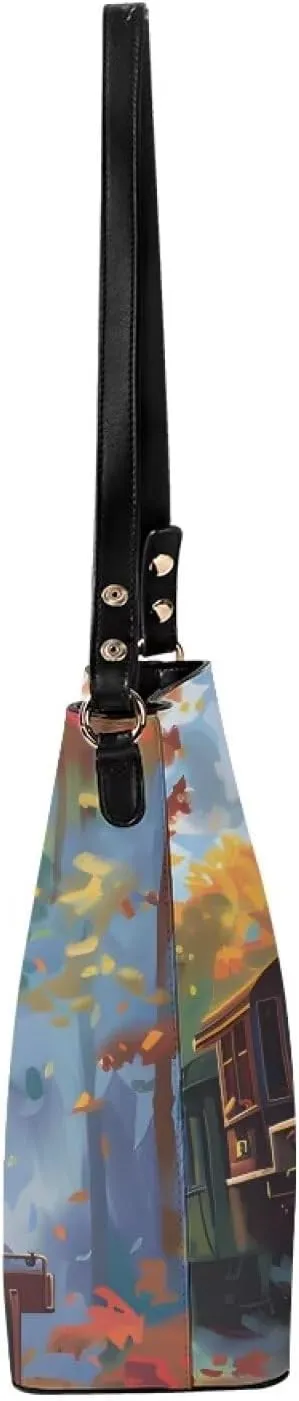 COEQINE Christmas Crossbody Bag Soft Leather Crossbody Sling Bag With Shoulder Strap for Travel Christmas Purse