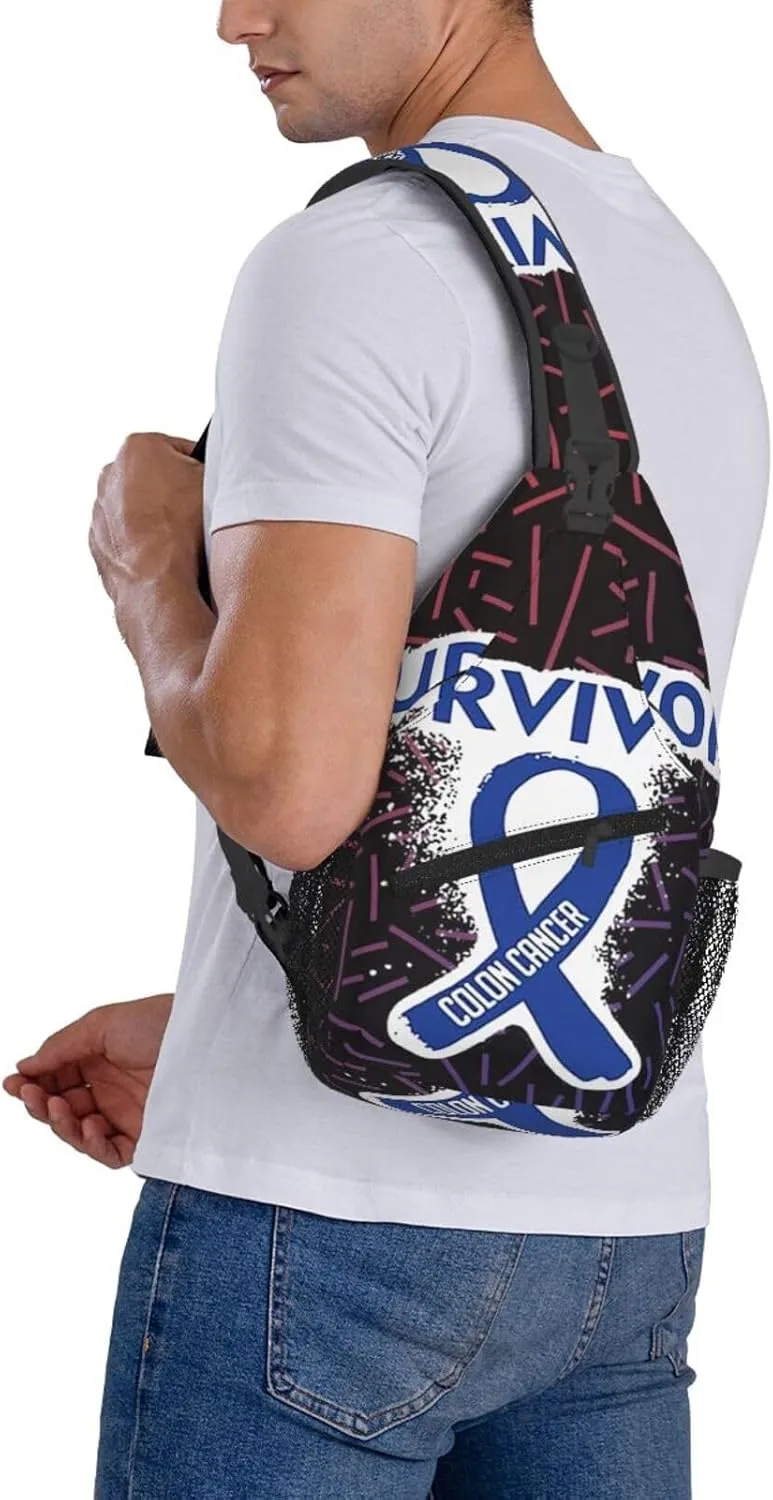 Colon Cancer Survivor Crossbody For Men Women Sling Chest Bag Shoulder Bag Lightweight One Strap Backpack Multipurpose Travel Hiking Daypack