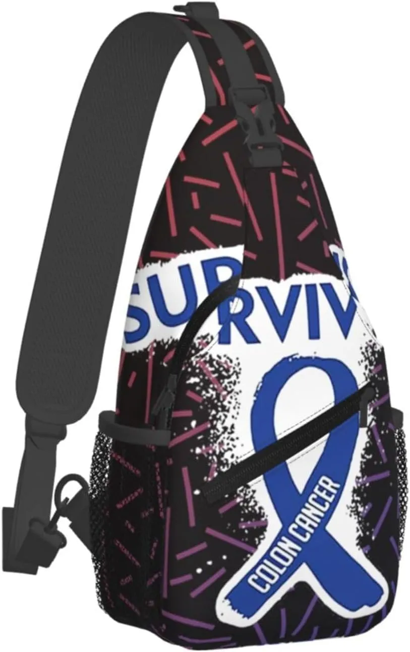 Colon Cancer Survivor Crossbody For Men Women Sling Chest Bag Shoulder Bag Lightweight One Strap Backpack Multipurpose Travel Hiking Daypack