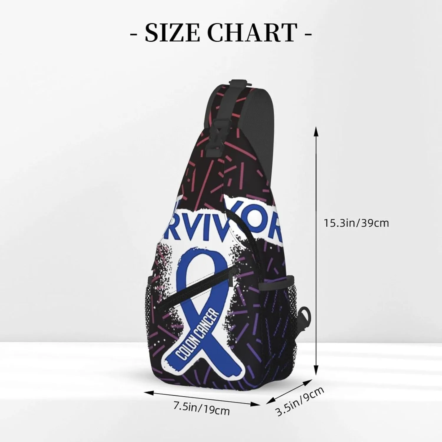 Colon Cancer Survivor Crossbody For Men Women Sling Chest Bag Shoulder Bag Lightweight One Strap Backpack Multipurpose Travel Hiking Daypack
