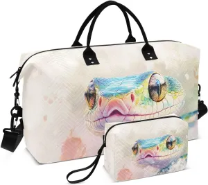 Colored Snake Duffel Bag for Travel Gym Sport, Weekender Travel Bags Carry on Overnight Bag
