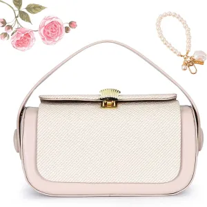 Colorful Fabric Flap Crossbody Bag, Large Capacity PU Leather, Elegant Textured Shoulder Purse for Women