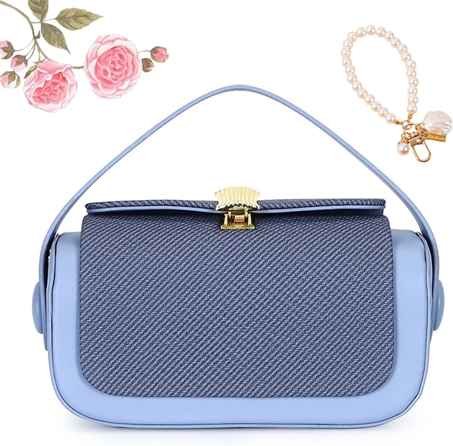 Colorful Fabric Flap Crossbody Bag, Large Capacity PU Leather, Elegant Textured Shoulder Purse for Women