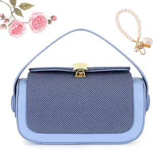 Colorful Fabric Flap Crossbody Bag, Large Capacity PU Leather, Elegant Textured Shoulder Purse for Women
