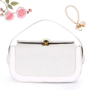 Colorful Fabric Flap Crossbody Bag, Large Capacity PU Leather, Elegant Textured Shoulder Purse for Women