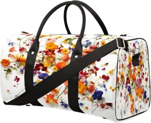 Colorful Flower Samples Travel Duffel Bag for Women Men Sports Tote Gym Bag Waterproof Foldable Lightweight Weekend Overnight Hospital Workout Bag Swimming Yoga Fitness Travel Sports Bag