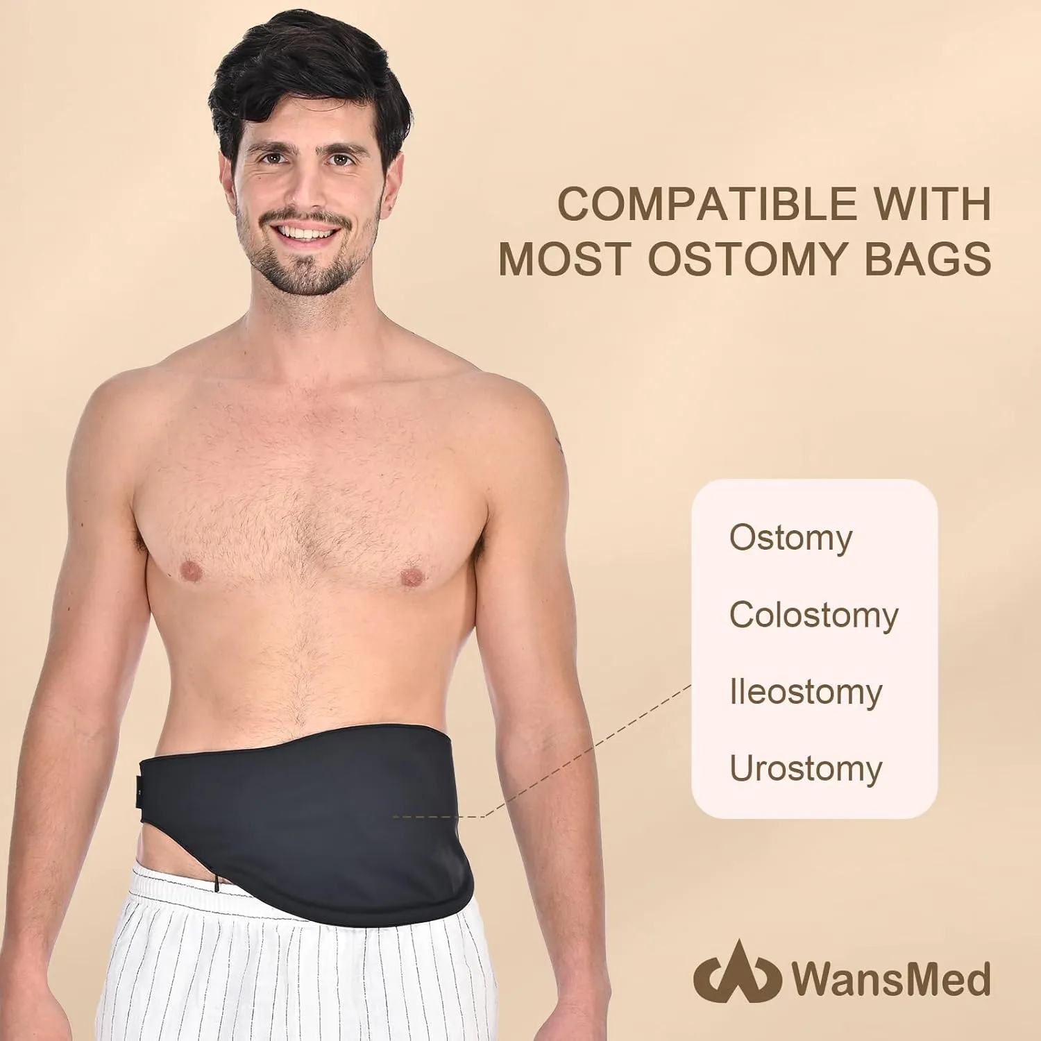 Colostomy Bag Covers for Men and Women, Stealth Belt for Sports and Daily Life, Colostomy Supplies (Black, L)
