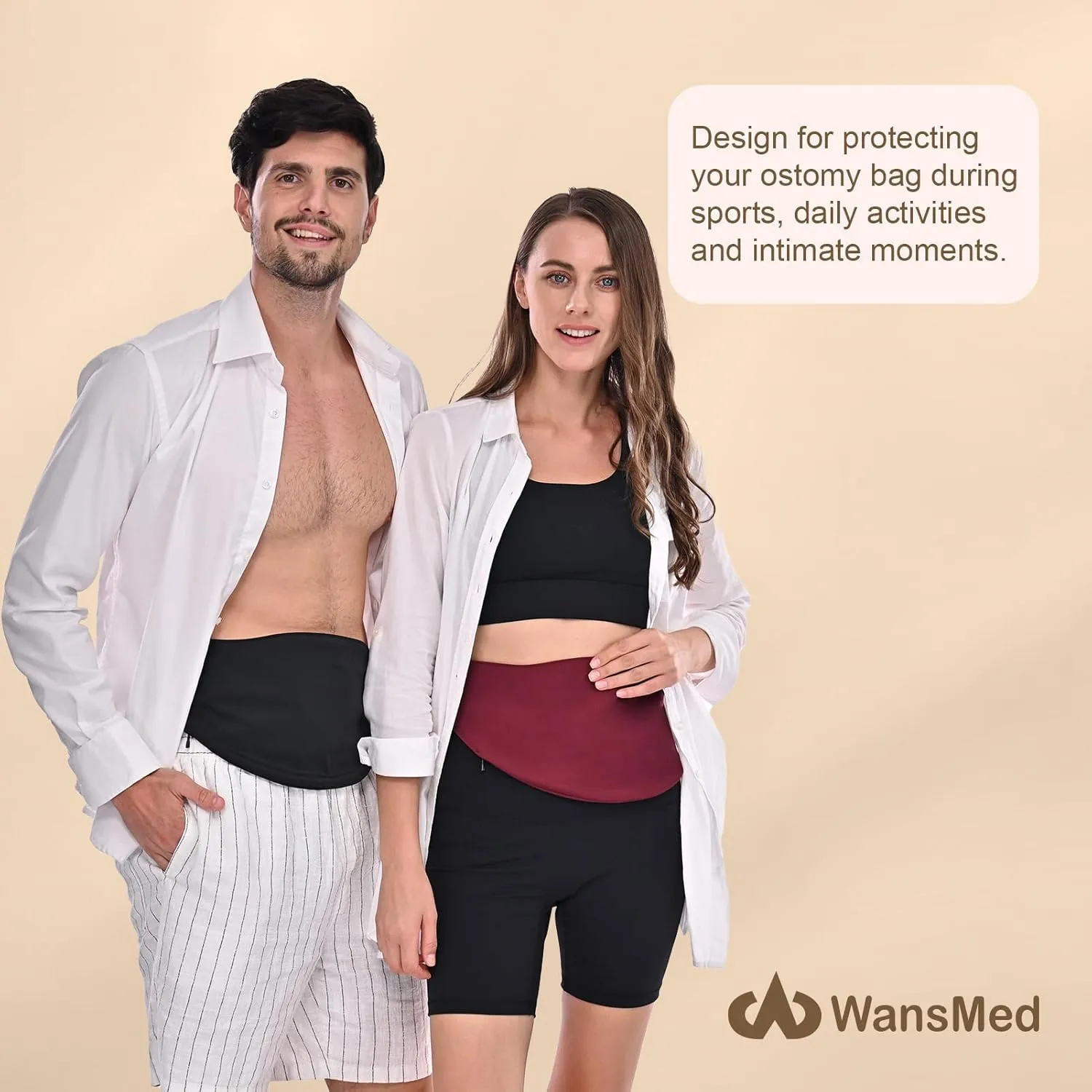 Colostomy Bag Covers for Men and Women, Stealth Belt for Sports and Daily Life, Colostomy Supplies (Black, L)