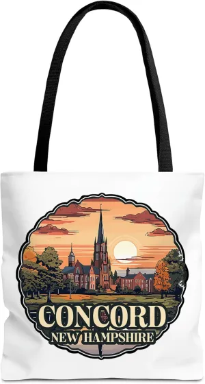 Concord New Hampshire Tote Bag for Women Men Casual Tote Bag Cloth Canvas Shopping Bags with Handles Cute Bags Everyday Use 16" x 16" Aesthetic Gift ID44998