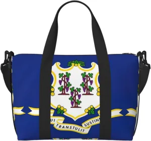 Connecticut State Flag Duffel Bags for Traveling - Lightweight Personal Item Travel Bags for Women, Gym Bags for Men