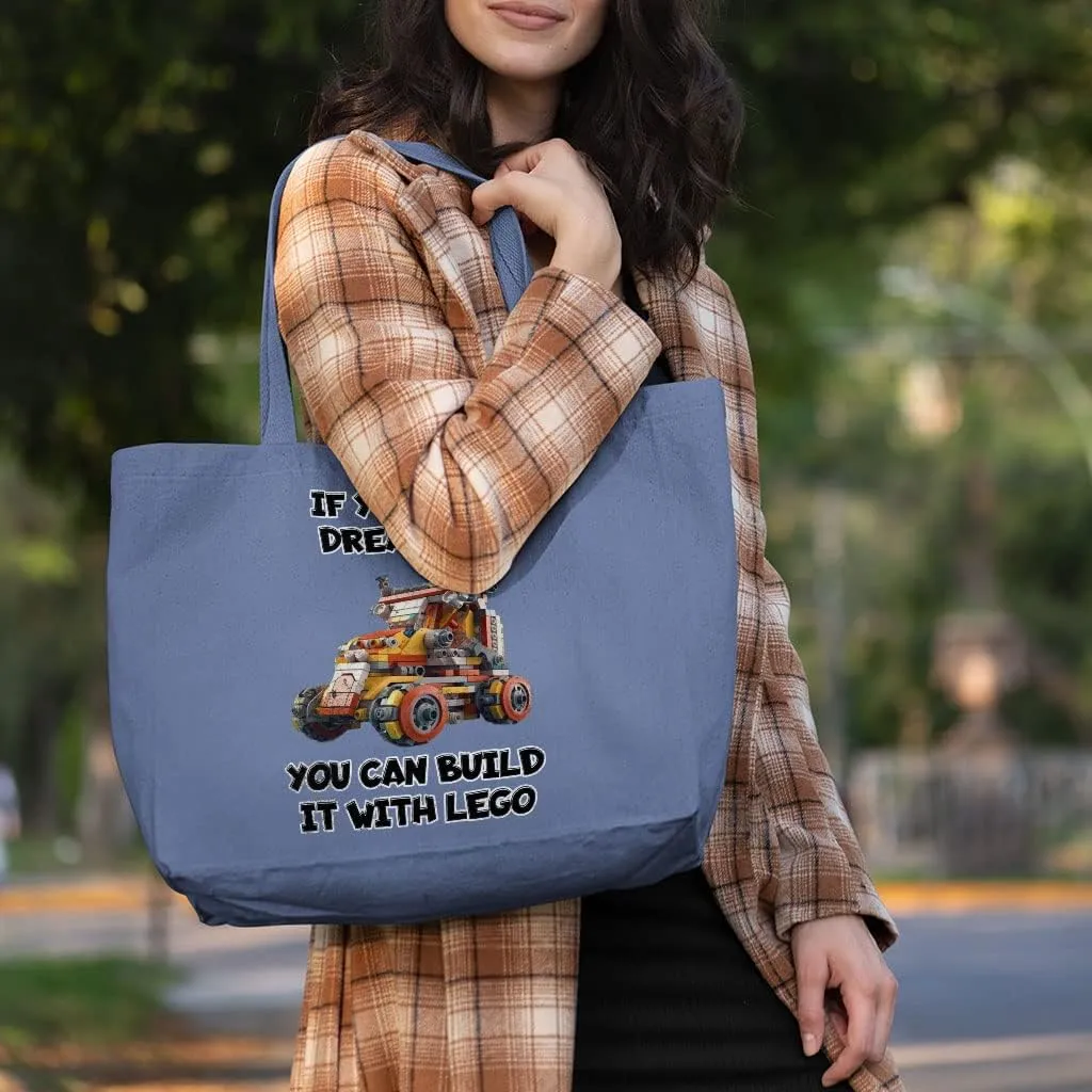 Constructor Themed Cotton Tote Bag - Word Art Large Tote Bag - Print Shopping Bag