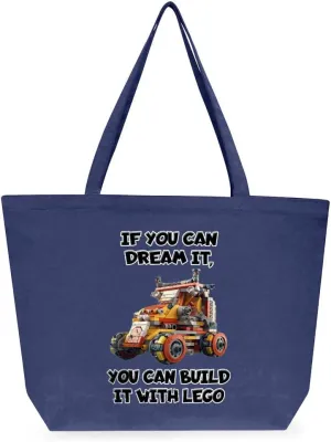 Constructor Themed Cotton Tote Bag - Word Art Large Tote Bag - Print Shopping Bag