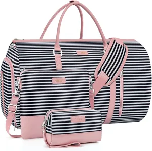 Convertible Garment Duffel Bag for Travel - Carry On Garment Bags With Toiletry Bag Large Weekender Bag for Men Women 2 in 1 Hanging Suitcase Suit Travel Duffel Overnight Bags 4pcs Set