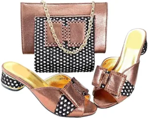 Convertible Rhinestone Bridal Set African Heels with 3 Way Clutch Italian Crafted System