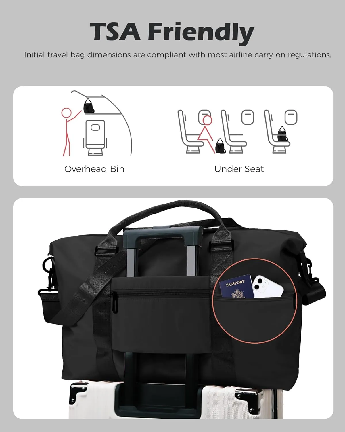 Cool Gifts for Girl,Travel Essentials, Travel Duffel Bag, Gym Bag, Personalized Weekender Bag, Overnight Bag, Niece Gifts Graduate Gifts for Her Birthday Gifts (Letter G)