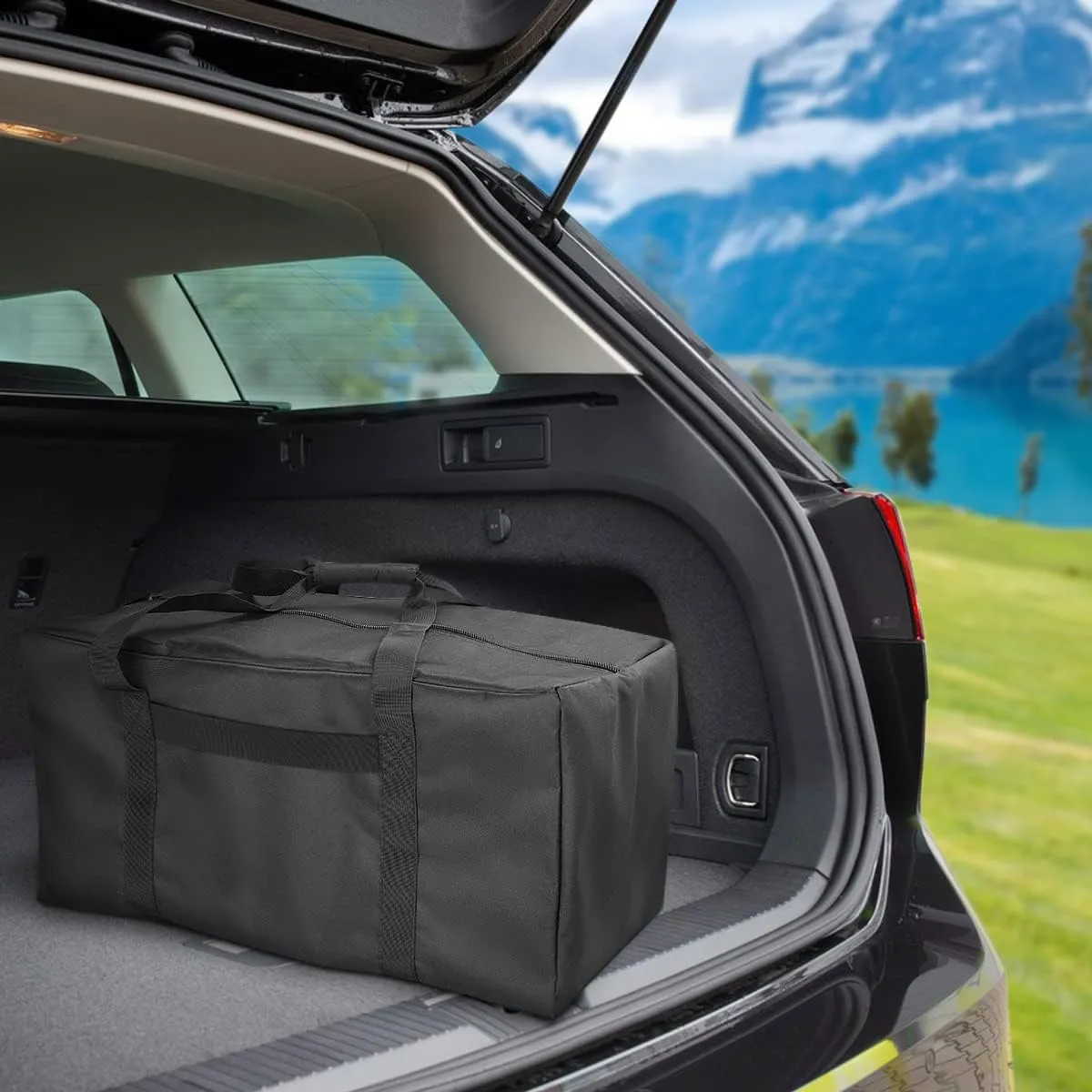 COOLBEBE 24" Sports Duffle Bag - 53L Travel Duffel Tote Bag with Upgrade Zipper Weekender Overnight, Durable & Water Resistant, Camping duffle Black