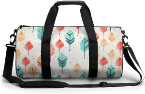 Coral And Teal Arrows Gym Bag Small Travel Duffle Bag with Compartment Carry On Weekender Bag for Women Men