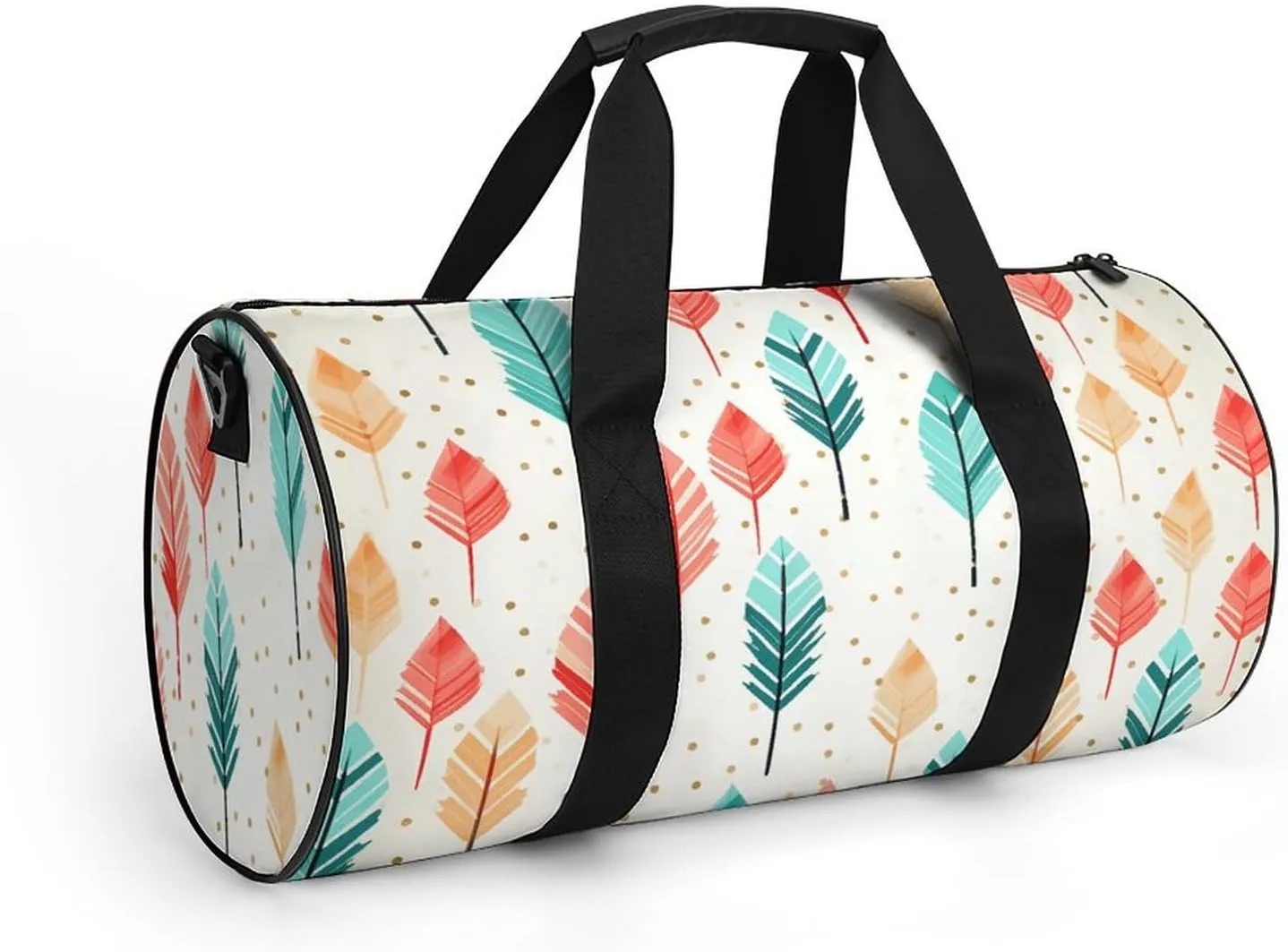 Coral And Teal Arrows Gym Bag Small Travel Duffle Bag with Compartment Carry On Weekender Bag for Women Men