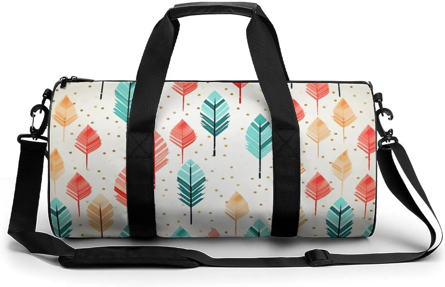 Coral And Teal Arrows Gym Bag Small Travel Duffle Bag with Compartment Carry On Weekender Bag for Women Men