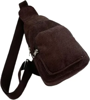 Corduroy Sling Bag Fanny Pack Crossbody Purse Mini Backpack Tote