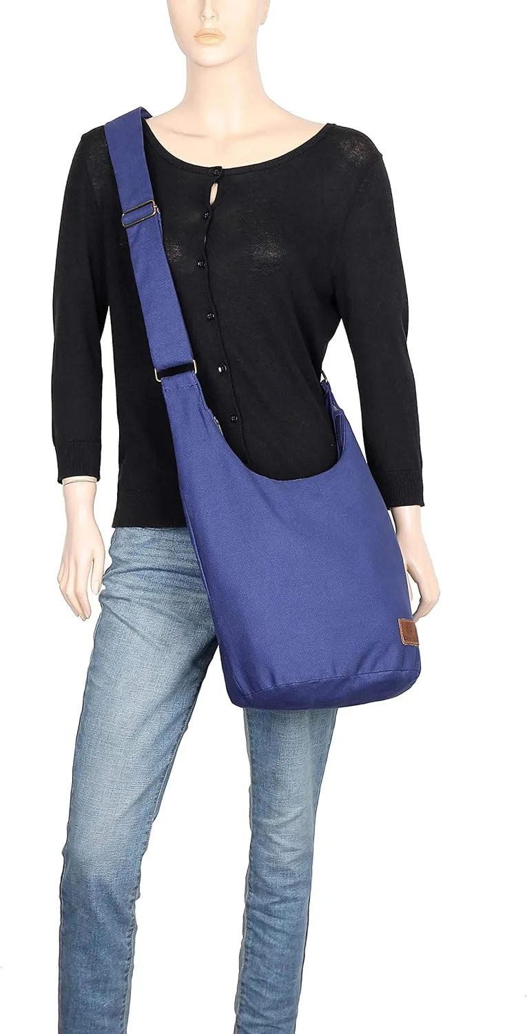 Coton Pose Women Hippie Crossbody Bag - Top Zip Large Capacity Canvas Sling Bag - Jacquard Cloth Handmade