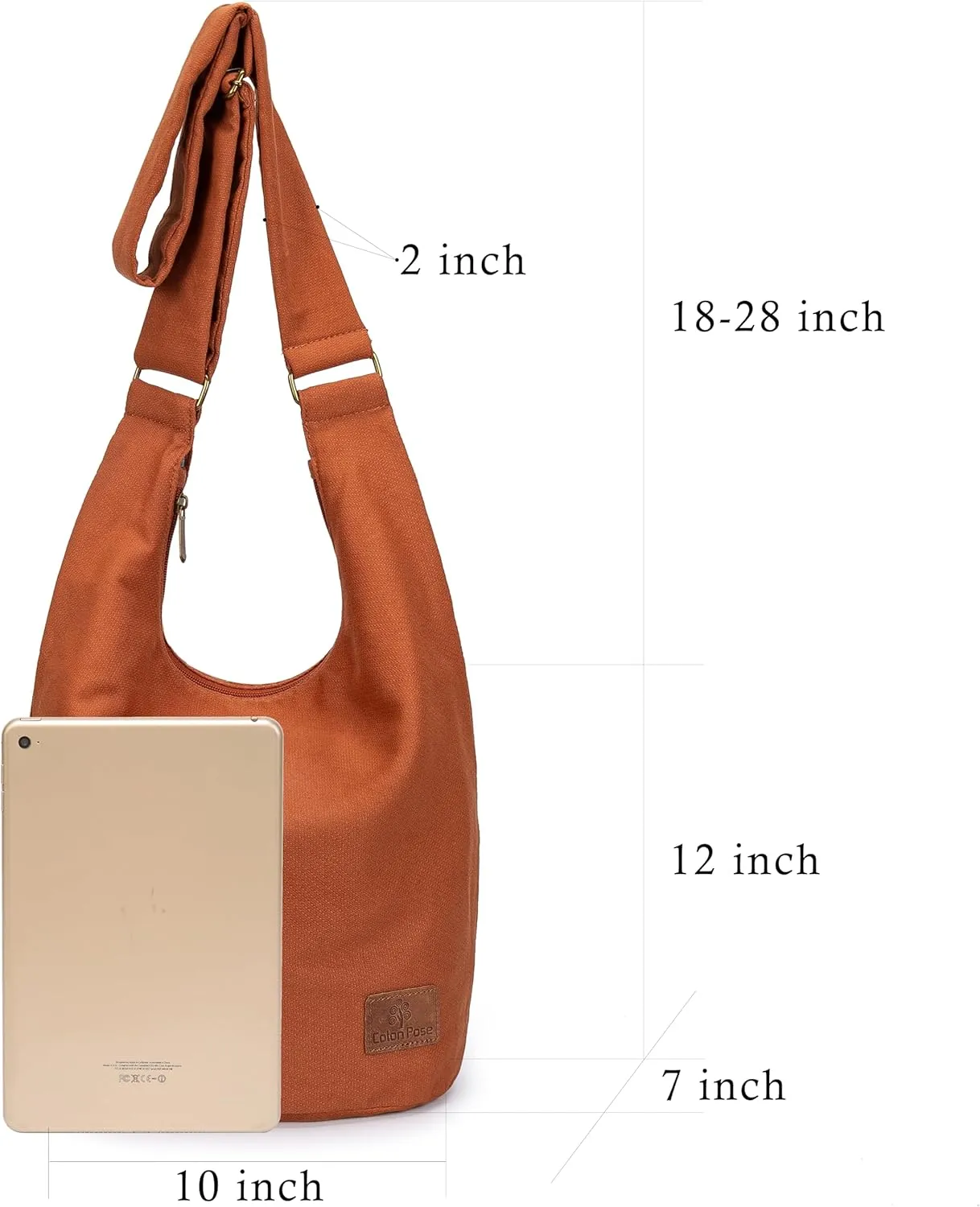 Coton Pose Women Hippie Crossbody Bag - Top Zip Large Capacity Canvas Sling Bag - Jacquard Cloth Handmade