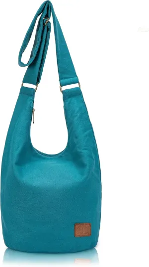 Coton Pose Women Hippie Crossbody Bag - Top Zip Large Capacity Canvas Sling Bag - Jacquard Cloth Handmade