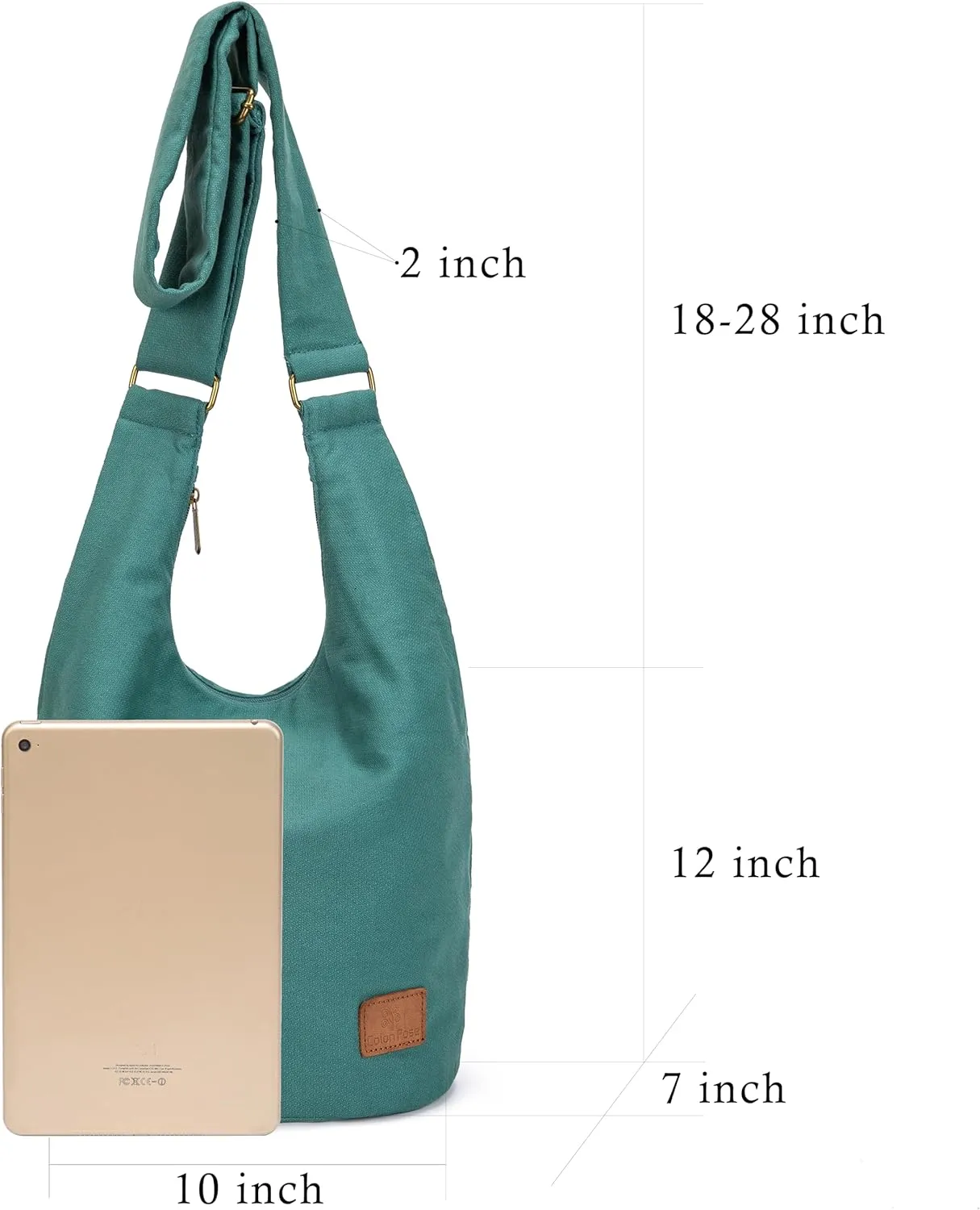 Coton Pose Women Hippie Crossbody Bag - Top Zip Large Capacity Canvas Sling Bag - Jacquard Cloth Handmade