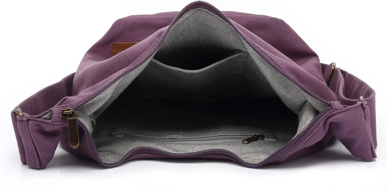 Coton Pose Women Hippie Crossbody Bag - Top Zip Large Capacity Canvas Sling Bag - Jacquard Cloth Handmade