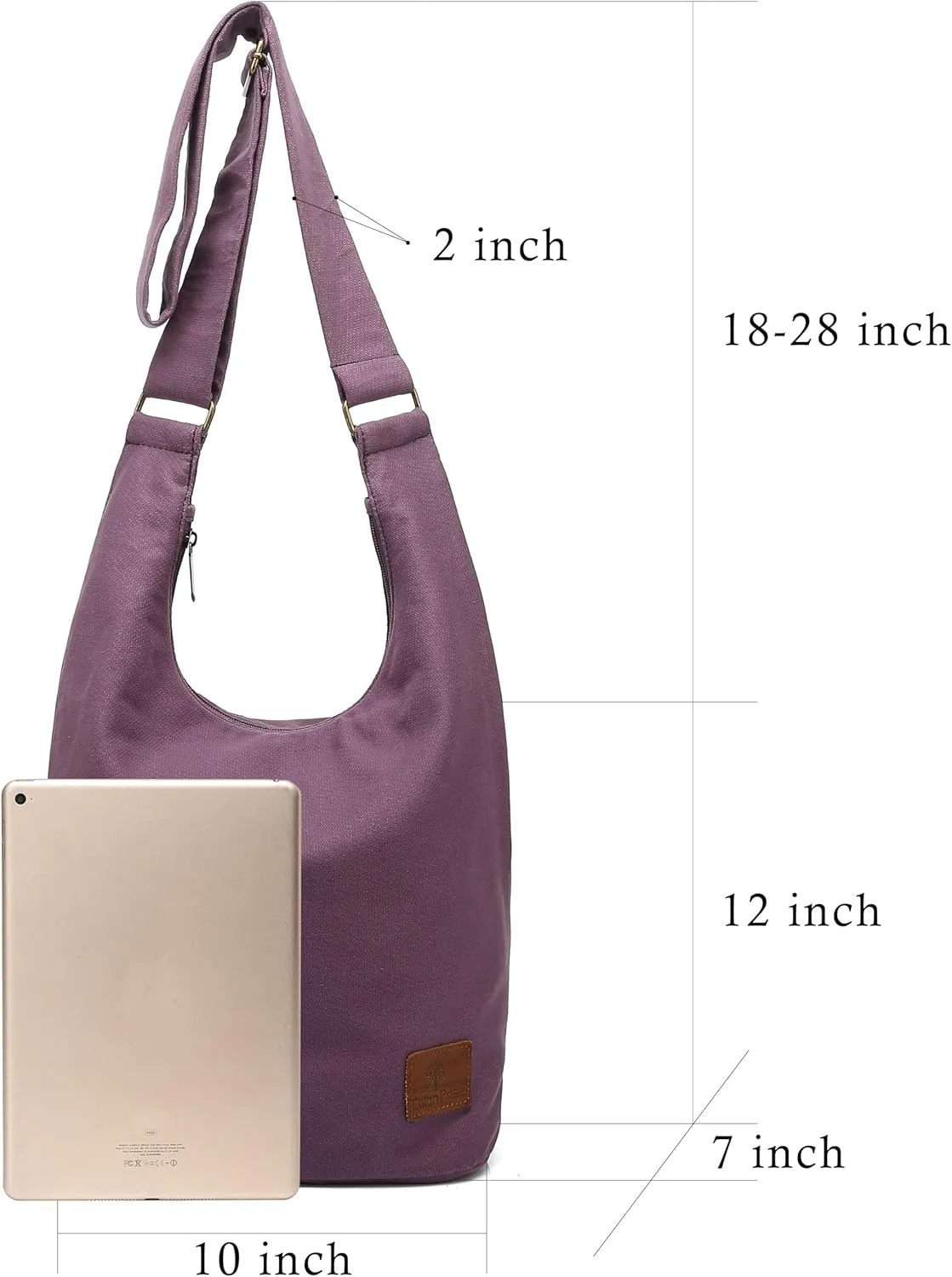 Coton Pose Women Hippie Crossbody Bag - Top Zip Large Capacity Canvas Sling Bag - Jacquard Cloth Handmade