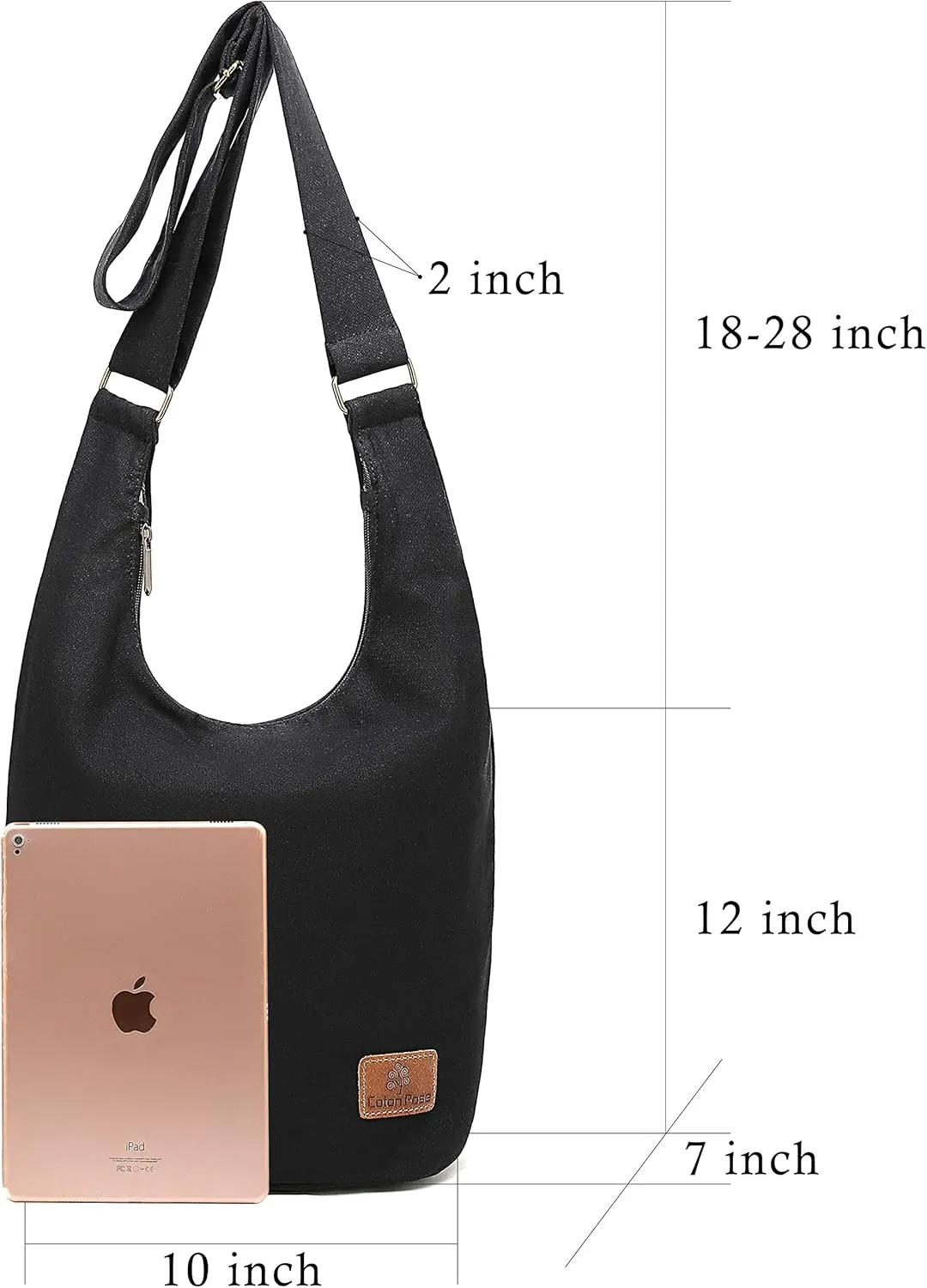 Coton Pose Women Hippie Crossbody Bag - Top Zip Large Capacity Canvas Sling Bag - Jacquard Cloth Handmade