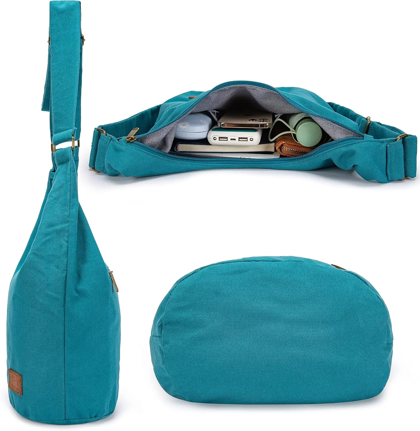 Coton Pose Women Hippie Crossbody Bag - Top Zip Large Capacity Canvas Sling Bag - Jacquard Cloth Handmade