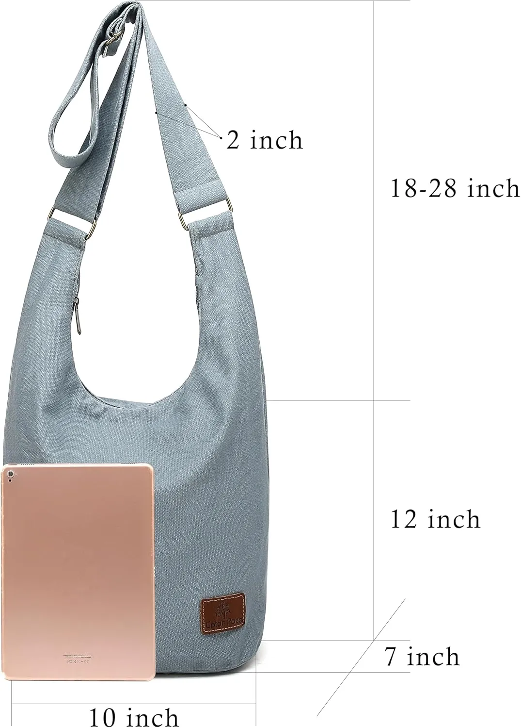 Coton Pose Women Hippie Crossbody Bag - Top Zip Large Capacity Canvas Sling Bag - Jacquard Cloth Handmade