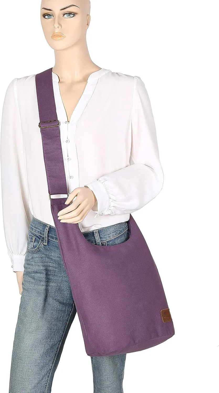 Coton Pose Women Hippie Crossbody Bag - Top Zip Large Capacity Canvas Sling Bag - Jacquard Cloth Handmade