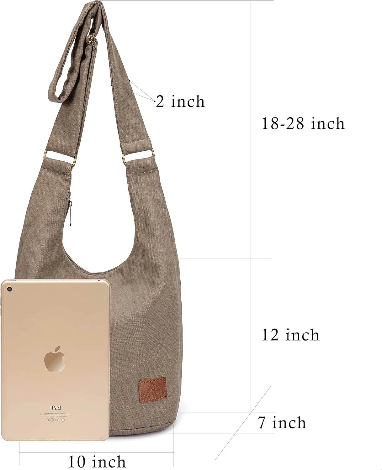 Coton Pose Women Hippie Crossbody Bag - Top Zip Large Capacity Canvas Sling Bag - Jacquard Cloth Handmade