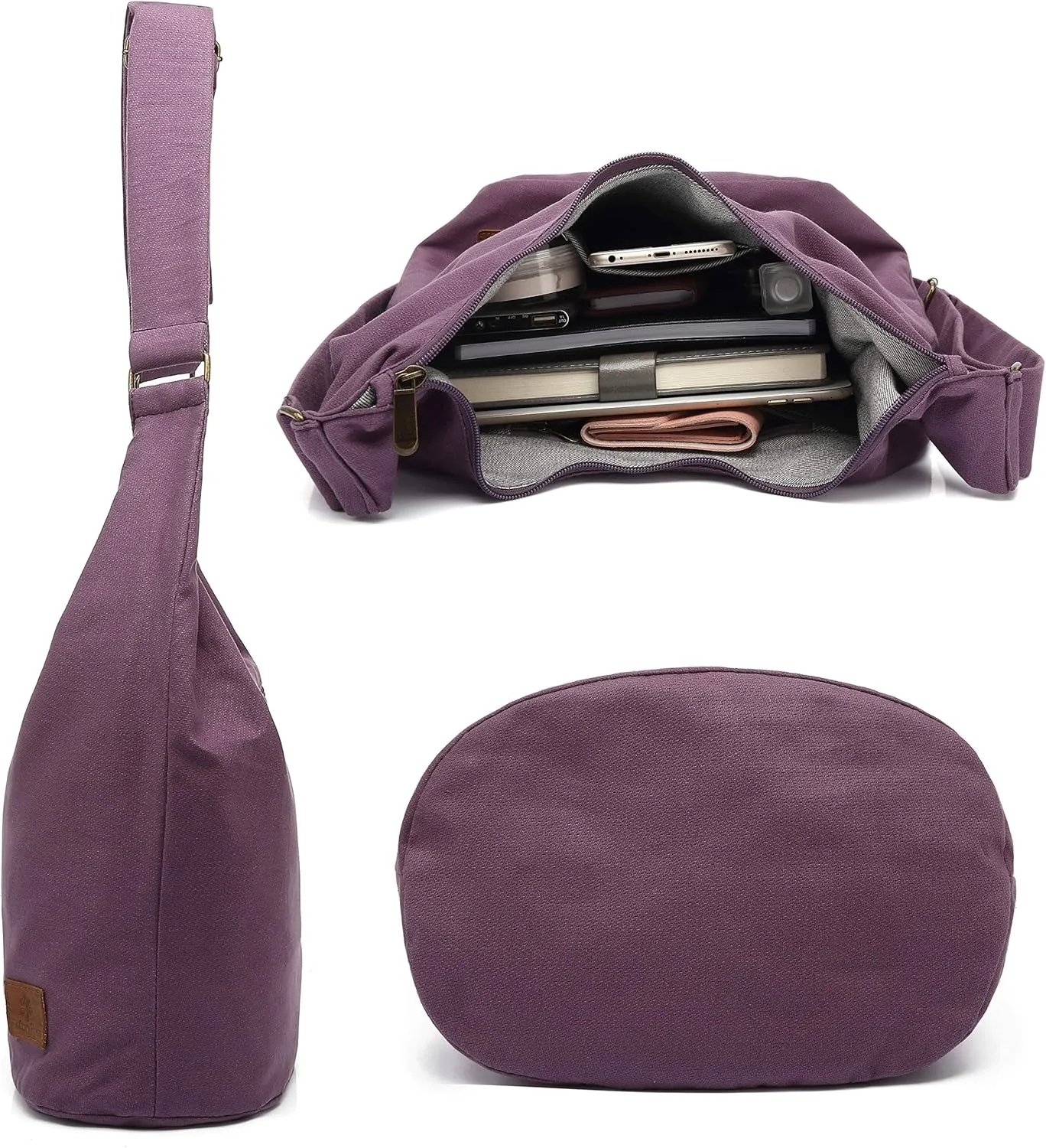 Coton Pose Women Hippie Crossbody Bag - Top Zip Large Capacity Canvas Sling Bag - Jacquard Cloth Handmade